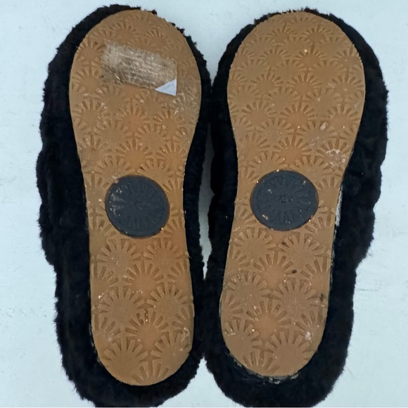 UGG Fluff Yeah Shearling Slingback Slide Slippers Black Size 10 - Picture 11 of 15